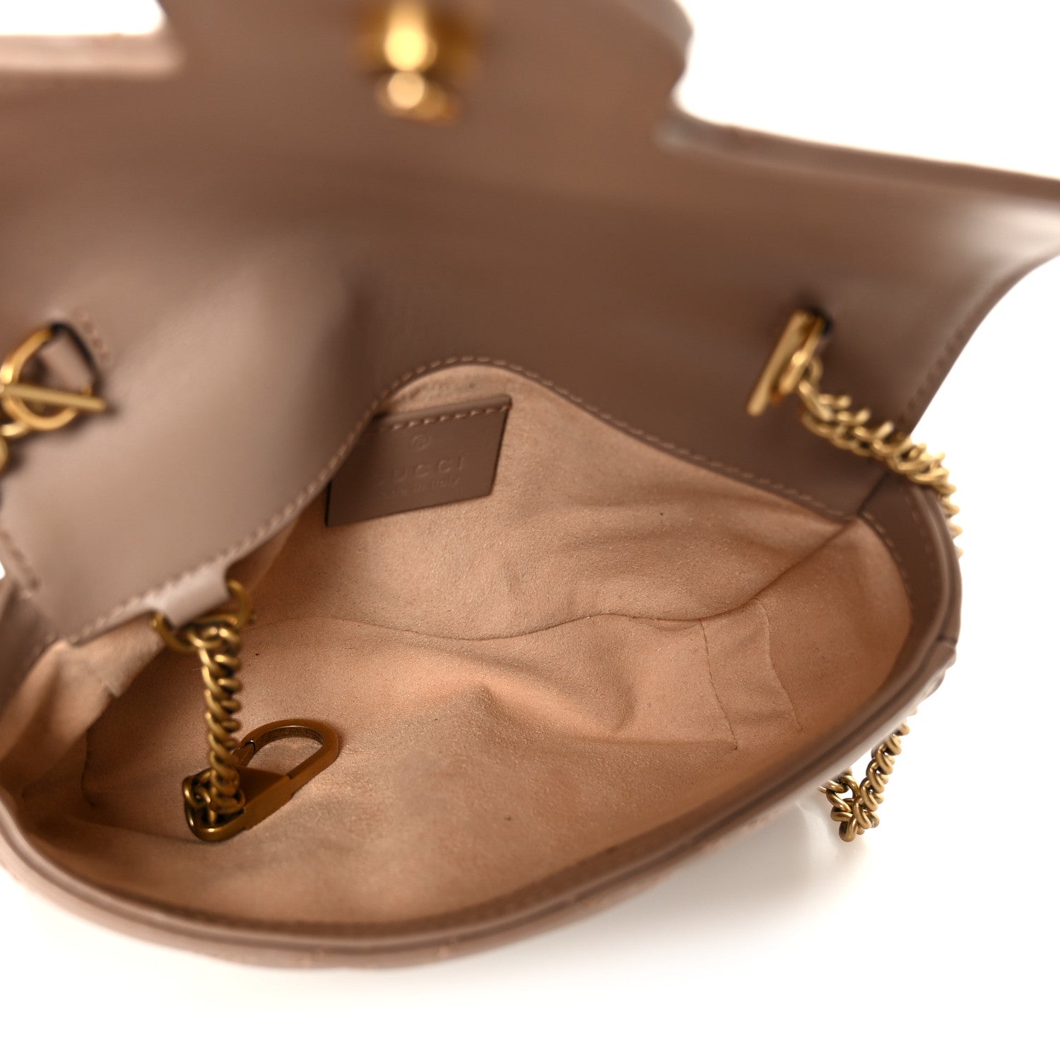 Calfskin Matelasse Super Mini GG Marmont Shoulder Bag Porcelain Rose