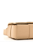 Lambskin Maxi Intrecciato Extra Mini Cassette Crossbody Bag Almond