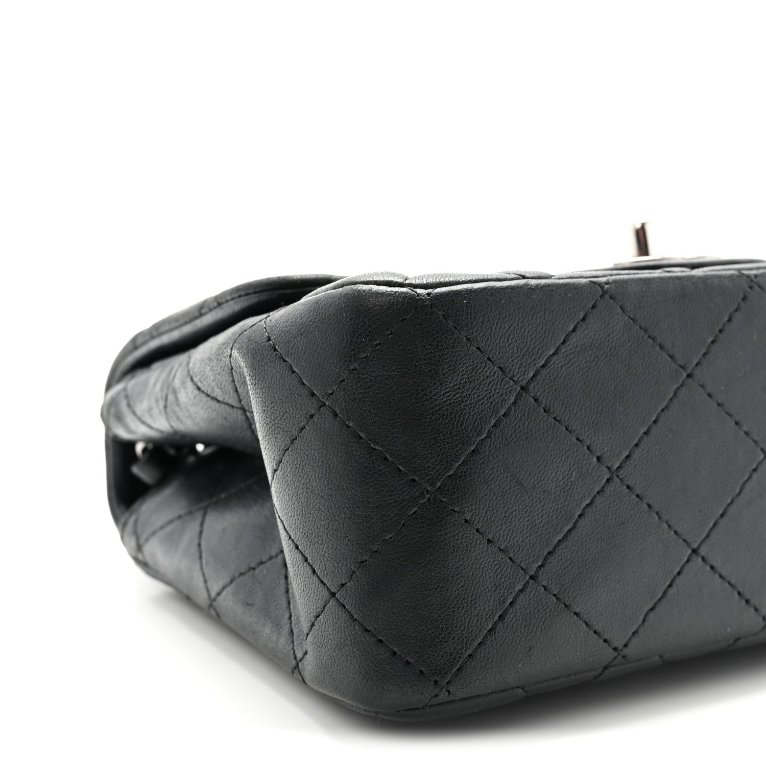 Lambskin Quilted Mini Square Flap Black