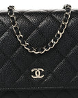 Caviar Quilted Wallet on Chain WOC Black