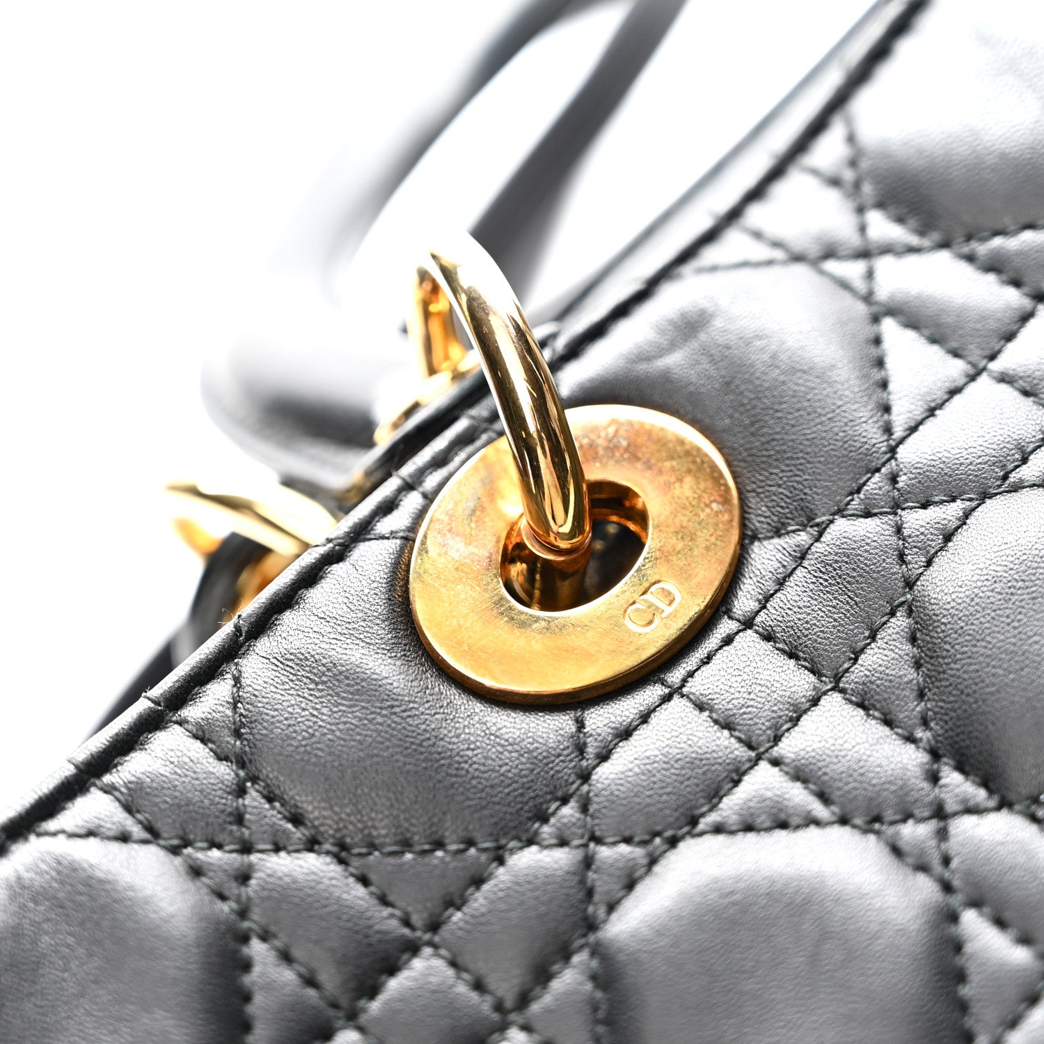 Lambskin Cannage Large Lady D1OR Black