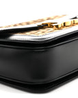 Velvet Calfskin Leopard Print Teen Triomphe Bag Brown Black