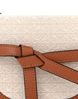 Calfskin Canvas Anagram Mini Gate Dual Bag Ecru Tan