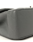 Caviar Quilted Jumbo Double Flap Grey