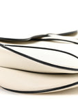 Grained Calfskin Saddle Bag White