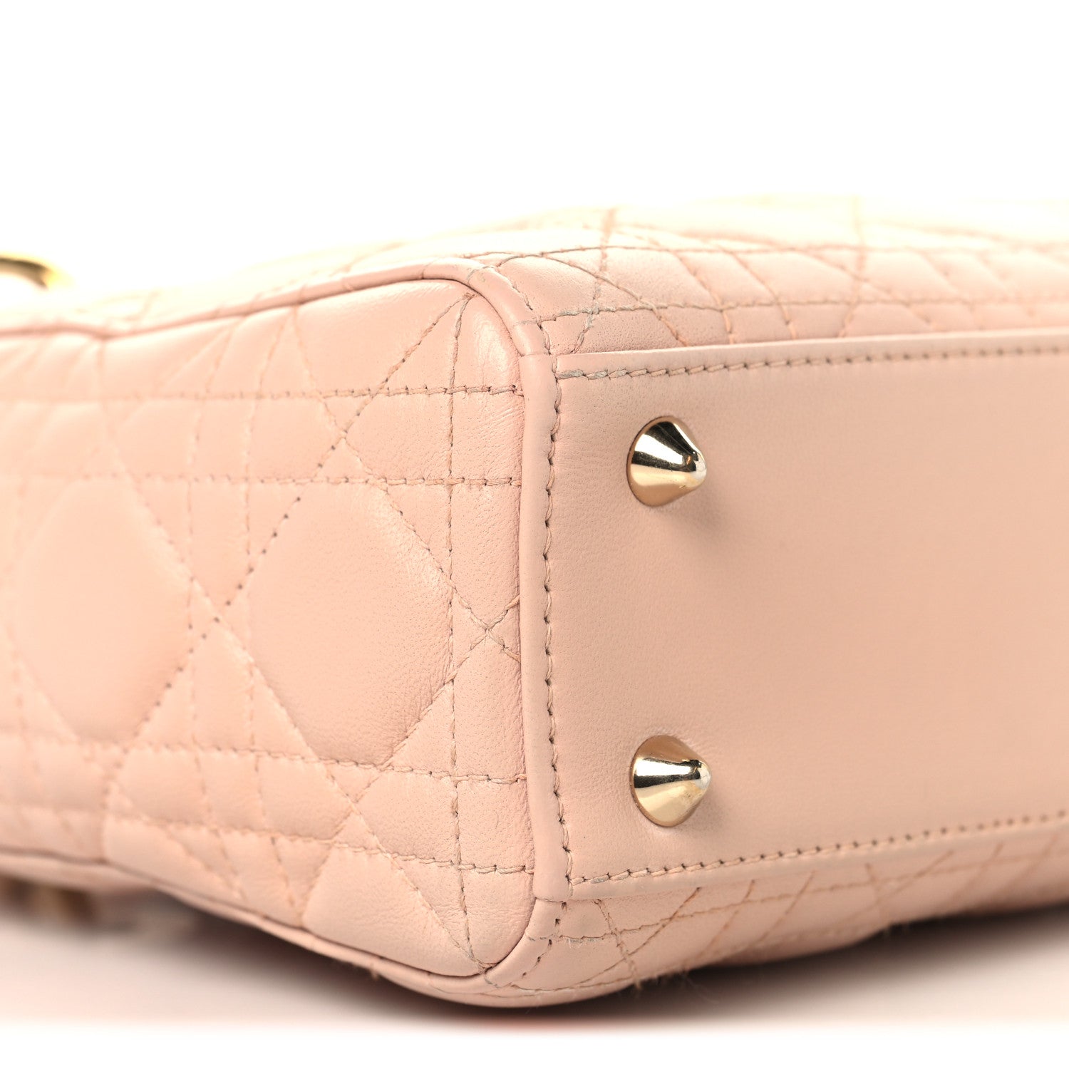 Lambskin Cannage Small Lucky Badges My Lady D1OR Light Pink
