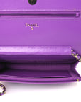 Caviar Quilted Wallet On Chain WOC Purple