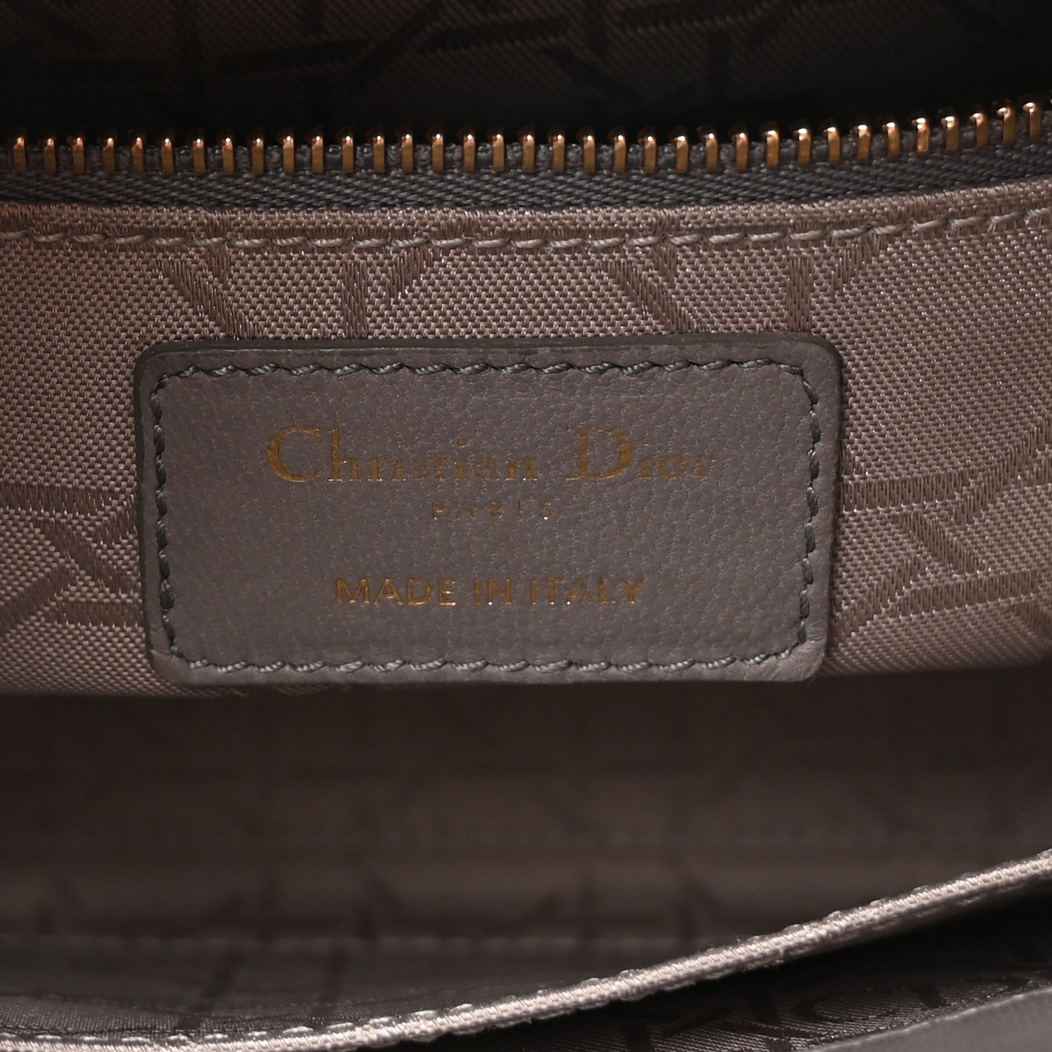 Lambskin Cannage Small Lucky Badges My Lady D1OR Grey