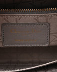 Lambskin Cannage Small Lucky Badges My Lady D1OR Grey