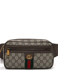 Soft GG Supreme Monogram Medium Ophidia Belt Bag Dark Brown
