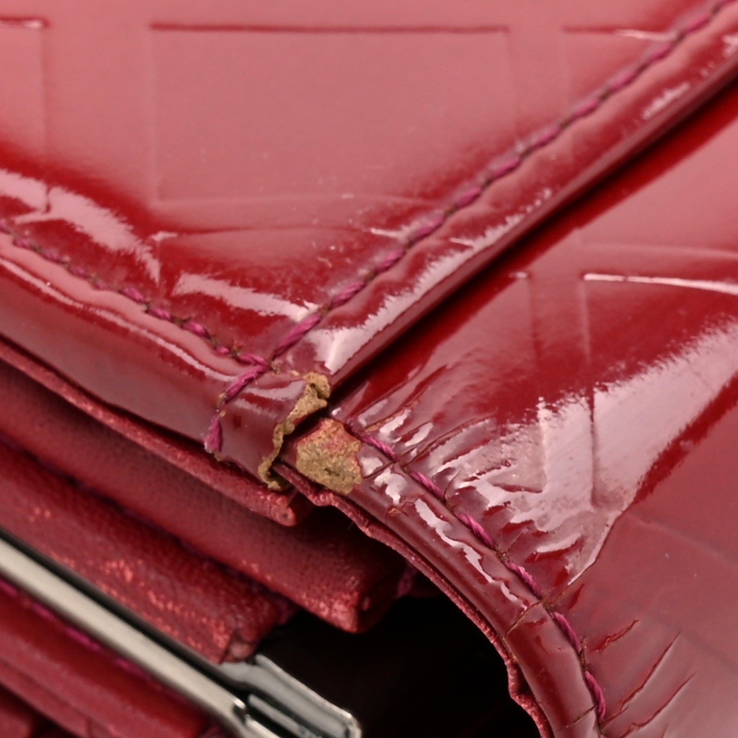Patent Calfskin Wallet Red