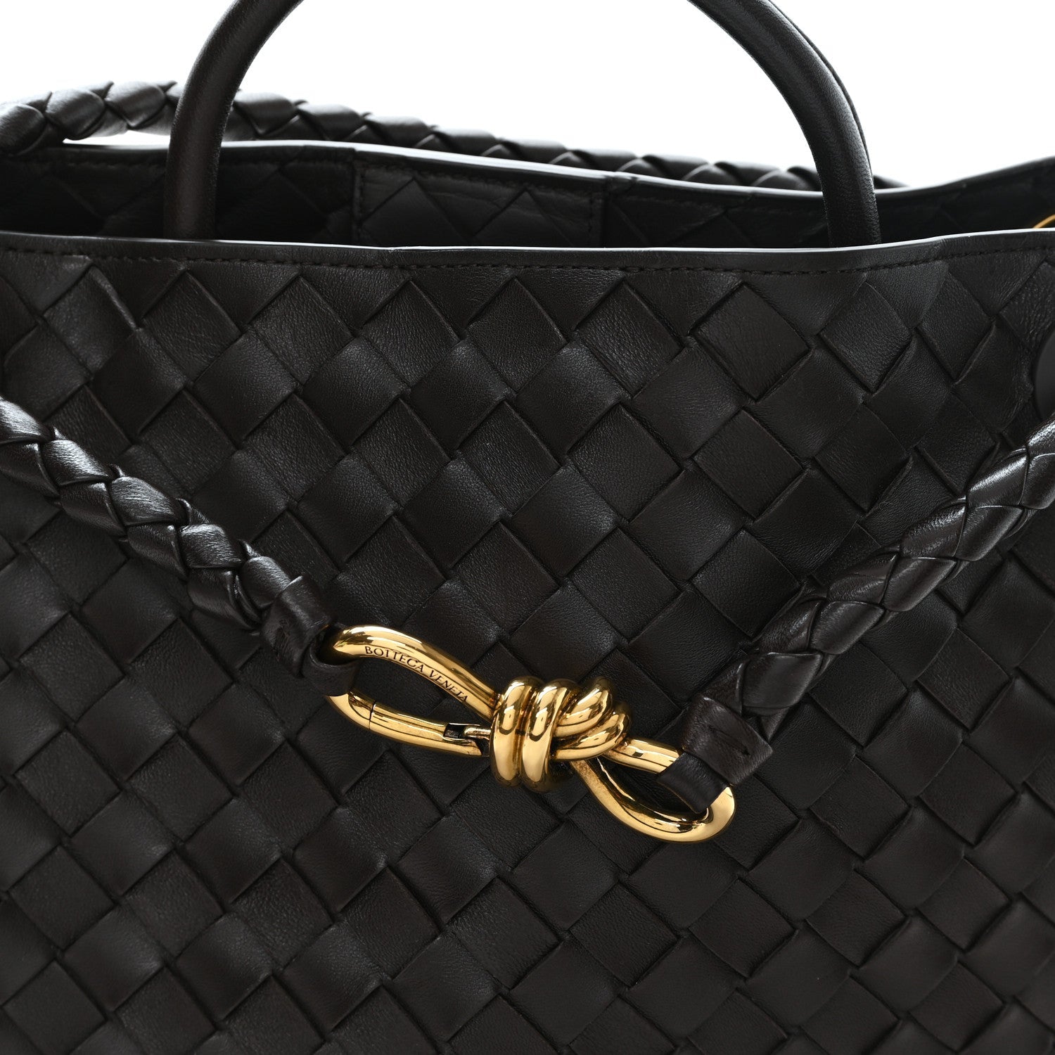 Nappa Intrecciato Medium Andiamo Shoulder Bag Fondant