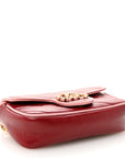 Azalea Calfskin Enamel Matelasse Diagonal Super Mini Torchon GG Marmont Shoulder Bag New Cherry Red Wild Rose