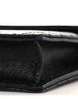 Grain De Poudre Matelasse Chevron Monogram Envelope Chain Wallet Black