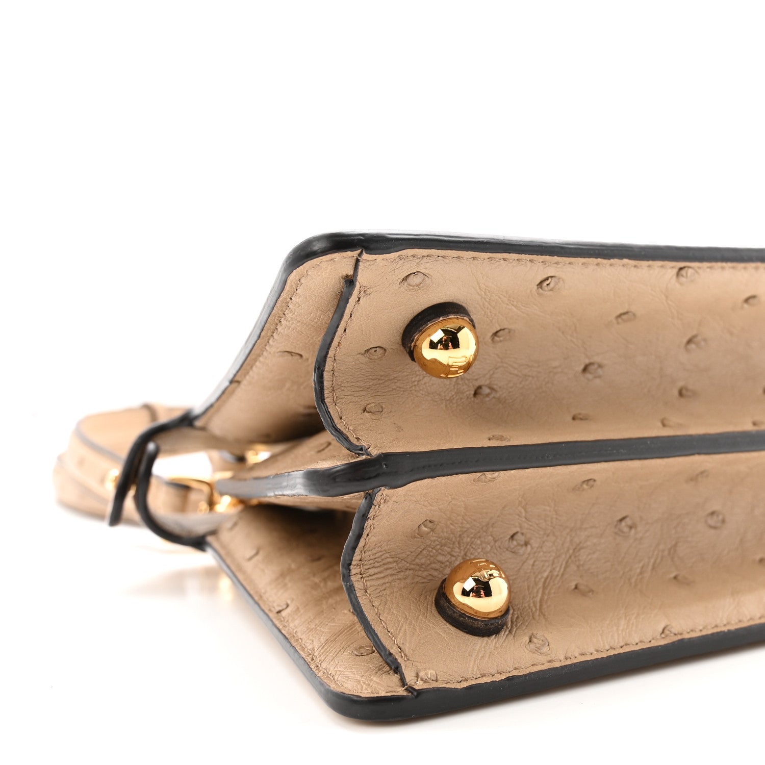 Ostrich Shiny Nappa Petite Peekaboo I SEE U Satchel Sasso