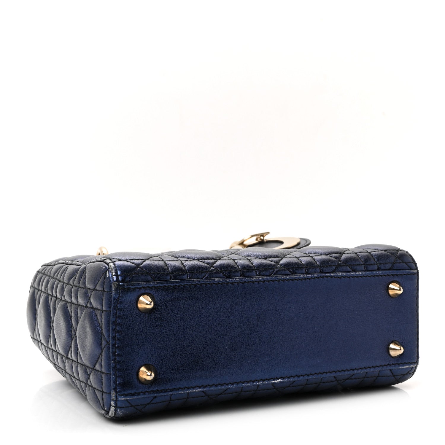 Metallic Lambskin Cannage Small My ABCD1OR Lady D1OR Blue