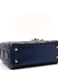Metallic Lambskin Cannage Small My ABCD1OR Lady D1OR Blue