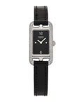 Stainless Steel Alligator Diamond 17mm Nantucket Serti Joaillier Quartz Watch Noir