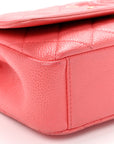 Caviar Quilted Small CC Filigree Flap Pink