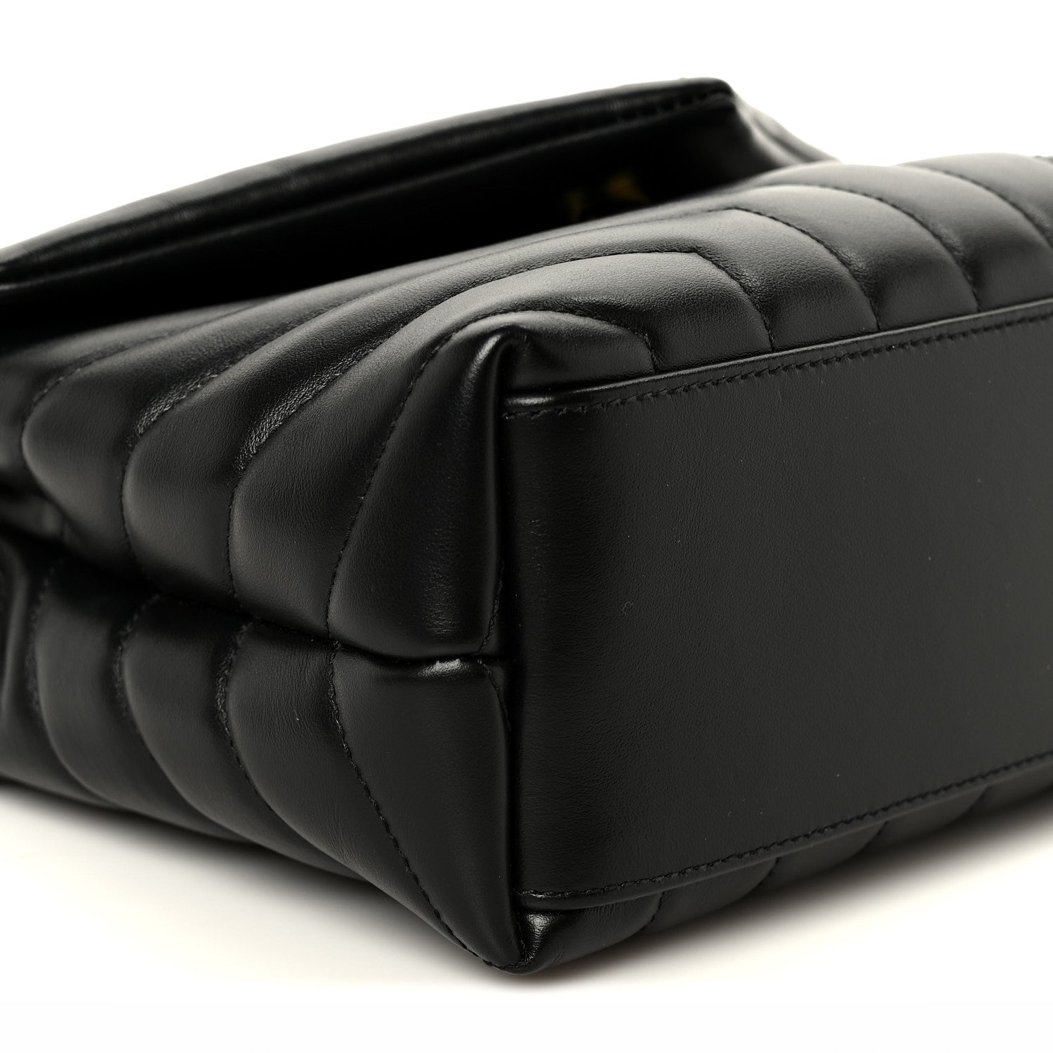 Calfskin Y Quilted Monogram Small Loulou Chain Satchel Black