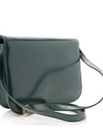 Spazzolato Calfskin Classic Box Medium Flap Bag Dark Green