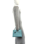 Madame Calfskin Kelly Sellier 25 Bleu Du Nord