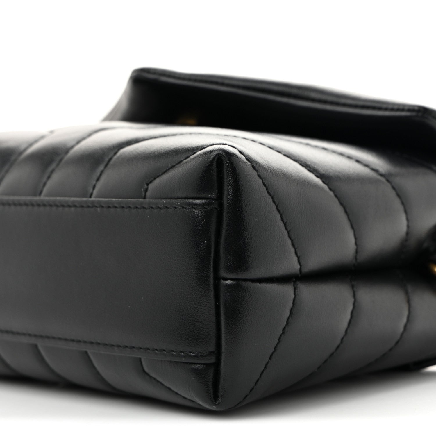 Calfskin Y Quilted Monogram Toy Loulou Crossbody Bag Black