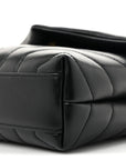 Calfskin Y Quilted Monogram Toy Loulou Crossbody Bag Black