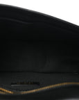 Grained Calfskin Embossed Medusa Flap Bag Black