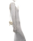 Calfskin Cannage D1ORamour Caro Heart Pouch With Chain White