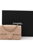 Braided Raffia Quilted Mini Rectangular Flap Dark Beige