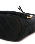 Re-Nylon Saffiano Stitched Duet Bucket Bag Black