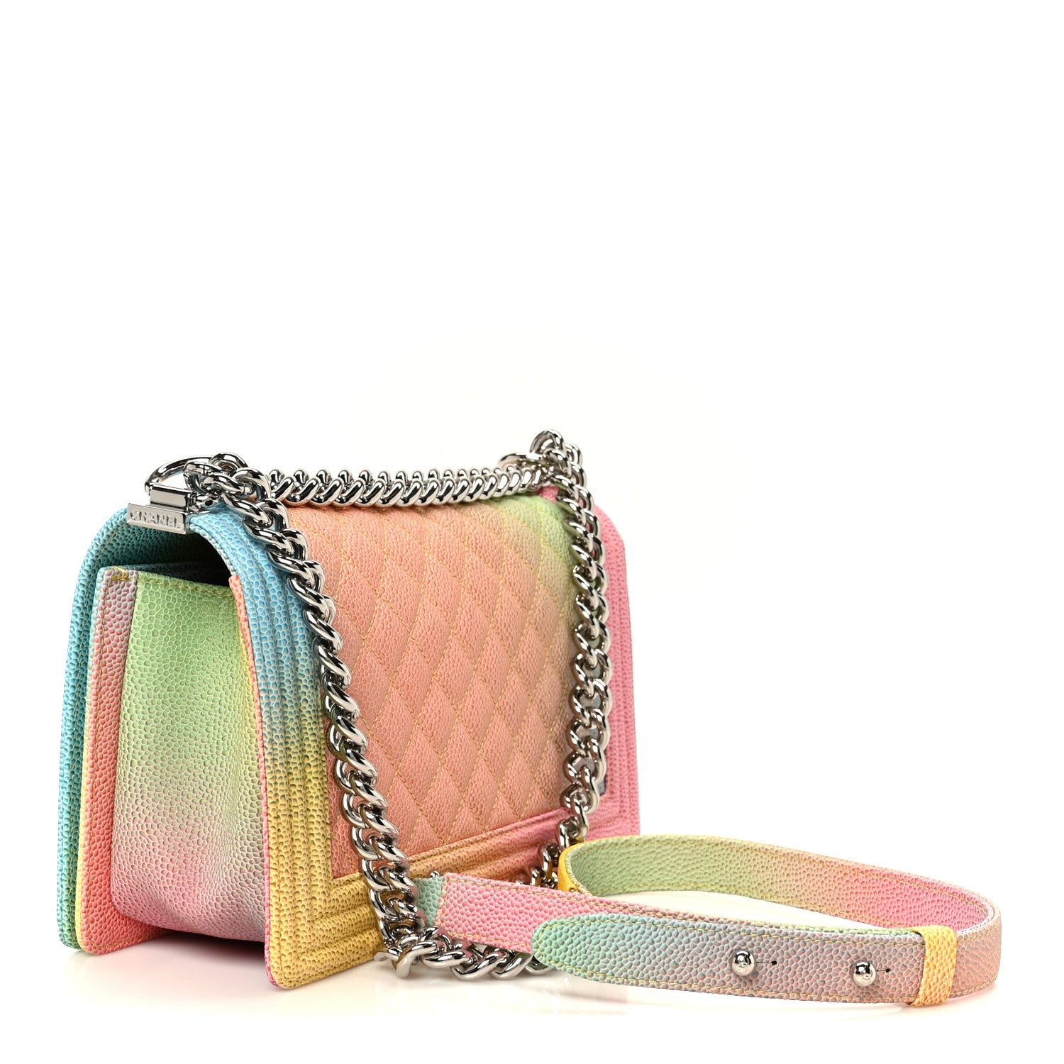 Caviar Quilted Medium Cuba Rainbow Boy Flap Multicolor