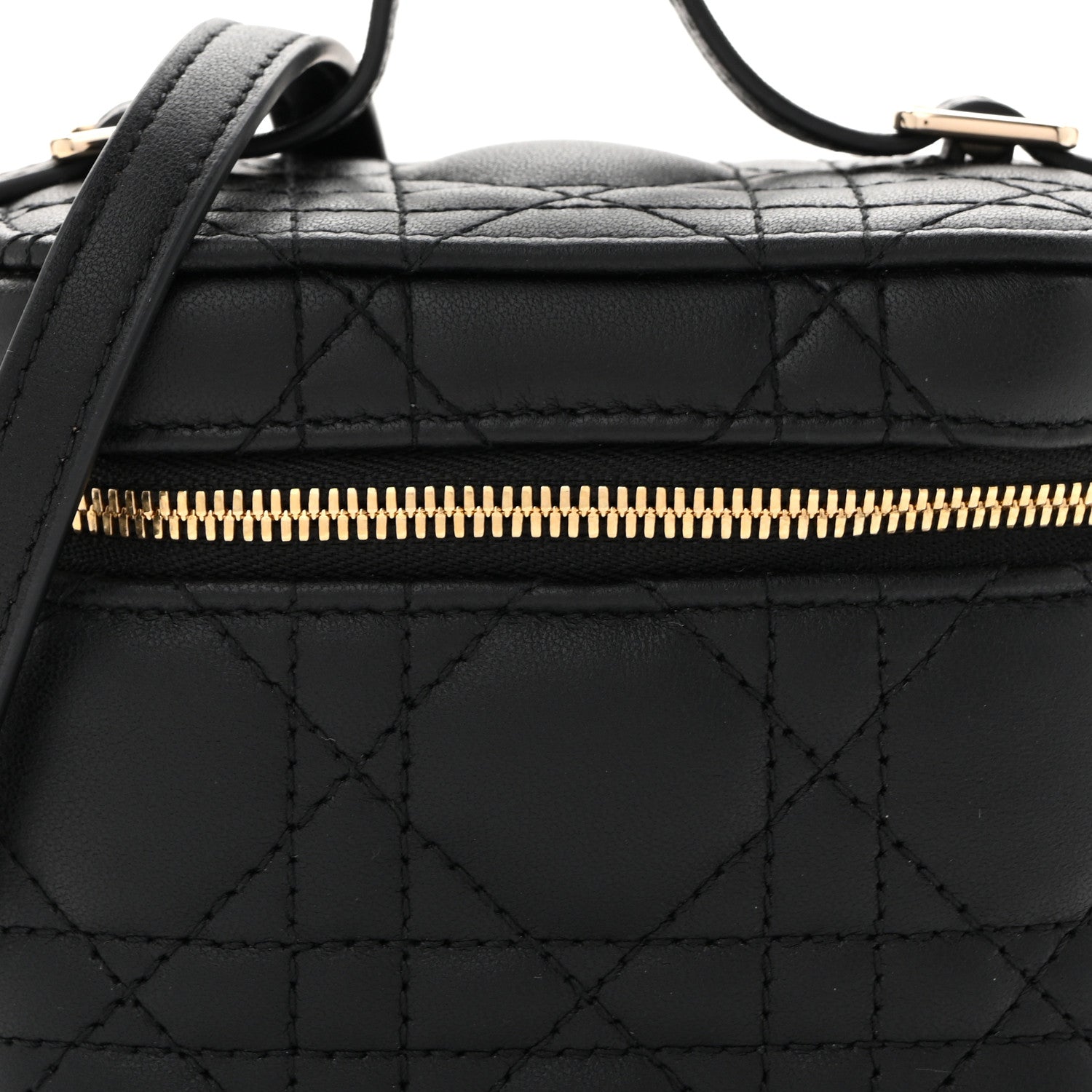 Lambskin Cannage Micro Lady D1OR Vanity Case Black