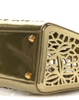X DAVID WISEMAN Metallic Calfskin Laser Cut Large Lady D1OR Gold