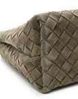 Suede Intrecciato Small Andiamo Shoulder Bag Cypress