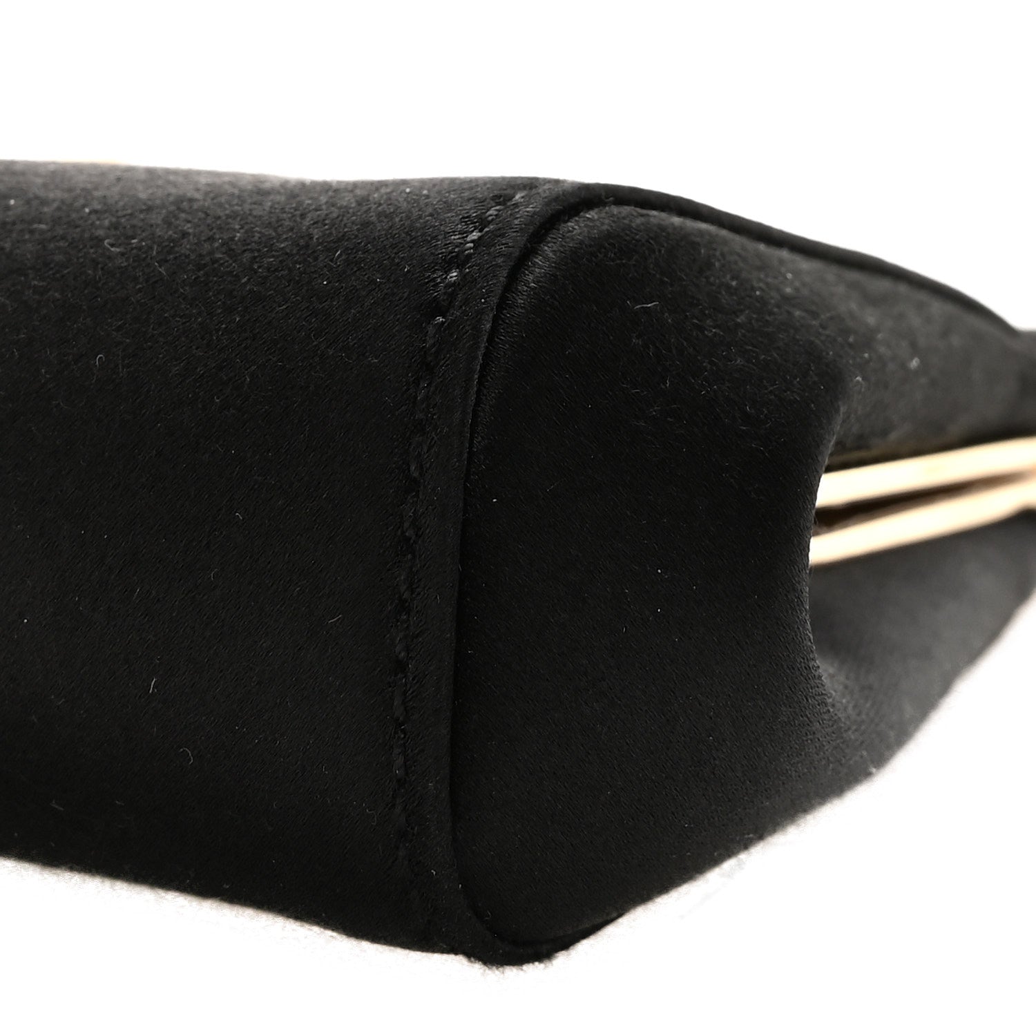 Satin Small Marlene Chain Clutch Black