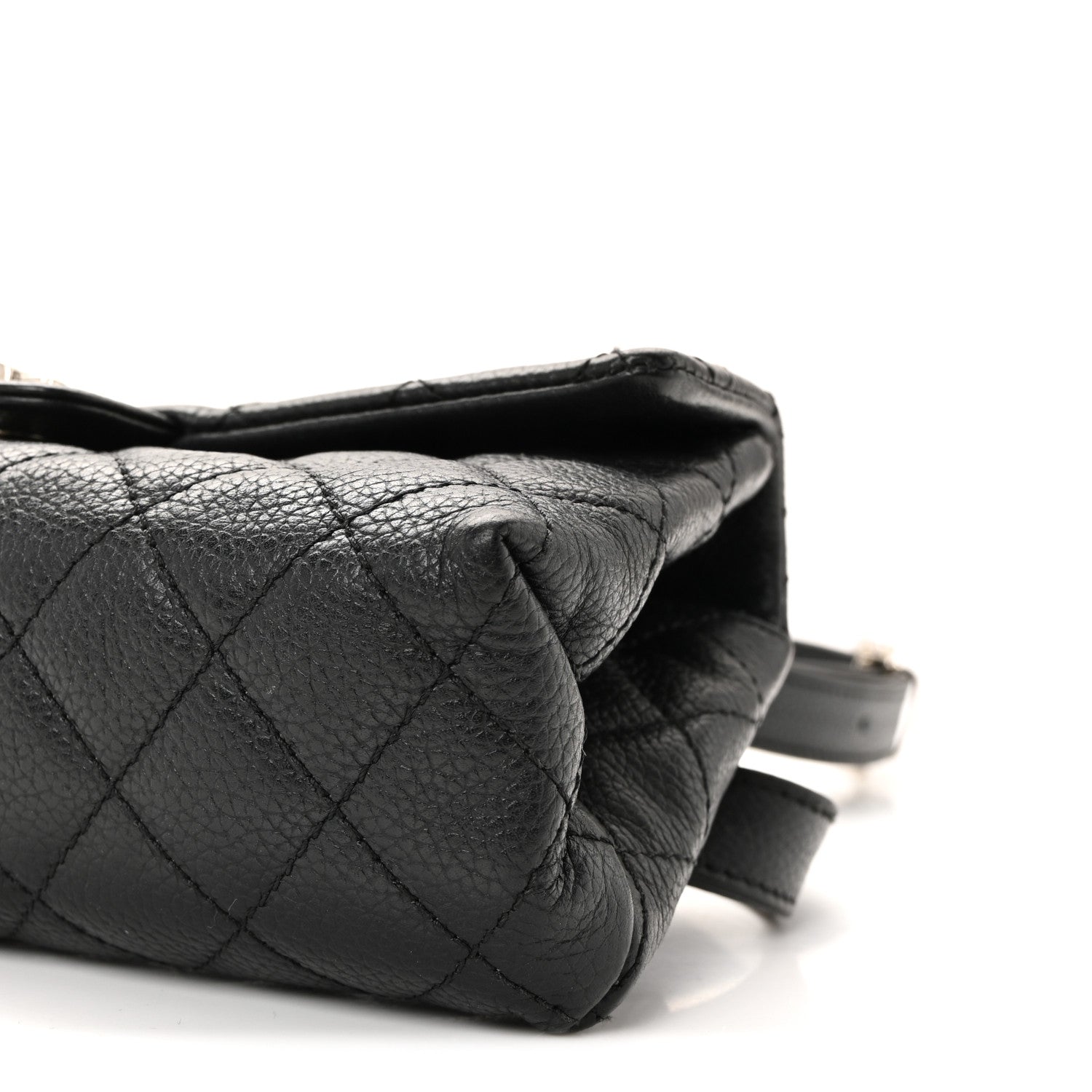 Grained Calfskin Quilted 2.55 Reissue Flap Belt Bag Clutch Black