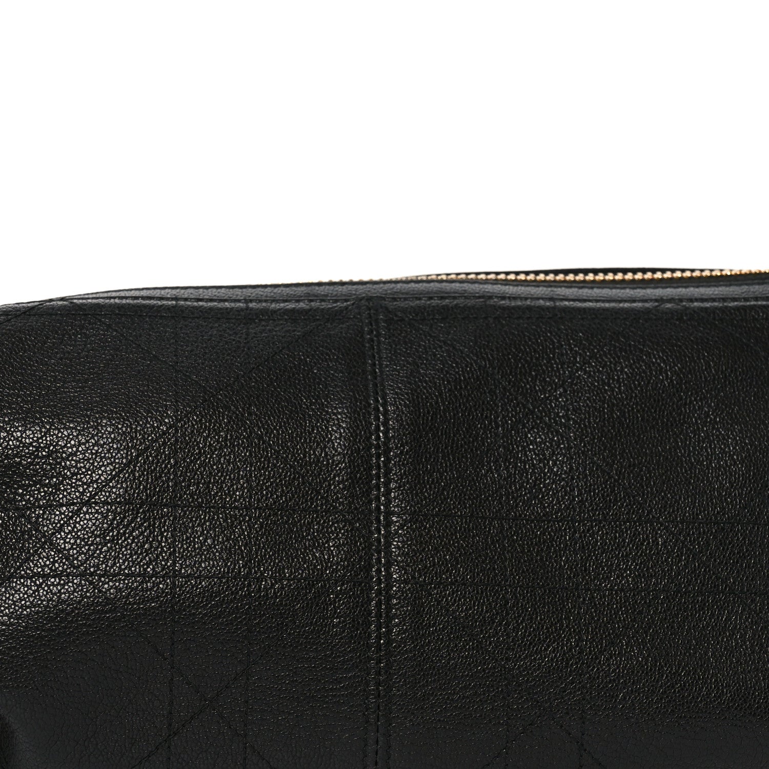 Shiny Grained Calfskin Macrocannage Medium D-Journey Bag Black