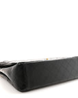Lambskin Quilted Maxi Double Flap Black