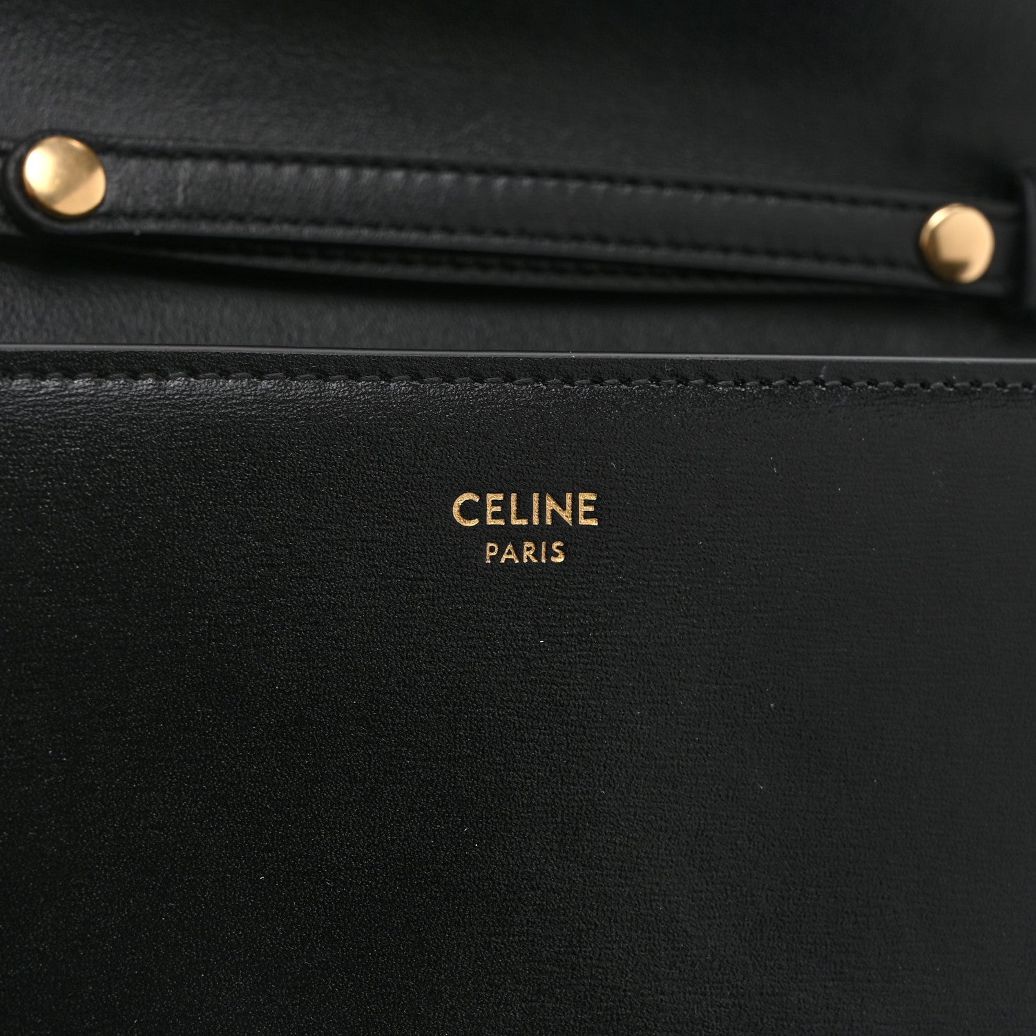 Shiny Calfskin Triomphe Margo Wallet on Chain Black