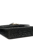 Coarse Glitter Pearl Varenne Shoulder Bag Black