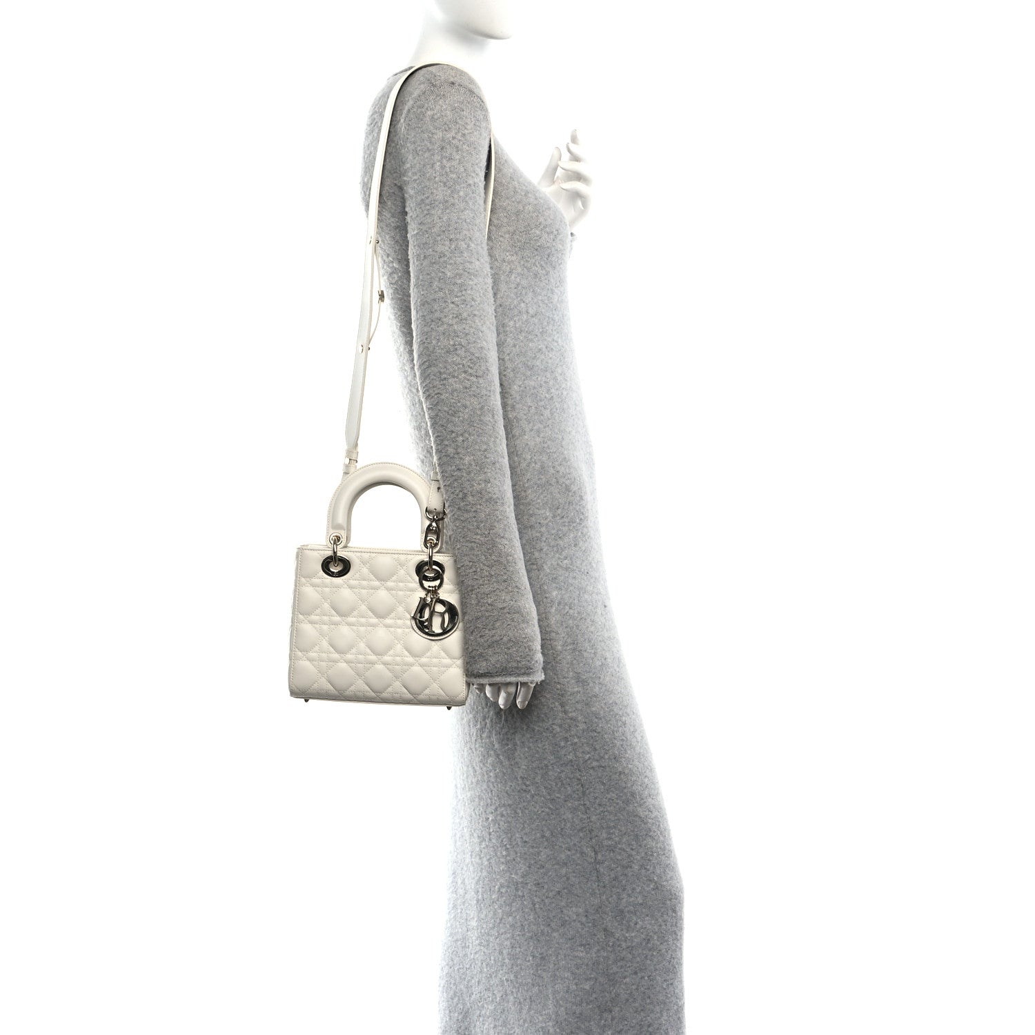 Lambskin Cannage Small My ABCD1OR Lady D1OR White