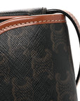 Canvas Calfskin Triomphe Mini Besace Tan