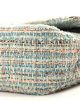 Tweed Quilted Medium Double Flap Blue Multicolor