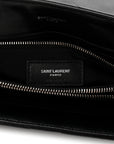 Calfskin Y Quilted Monogram Medium Loulou Chain Satchel Black