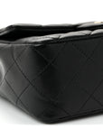 Lambskin Quilted Mini Rectangular Flap Black