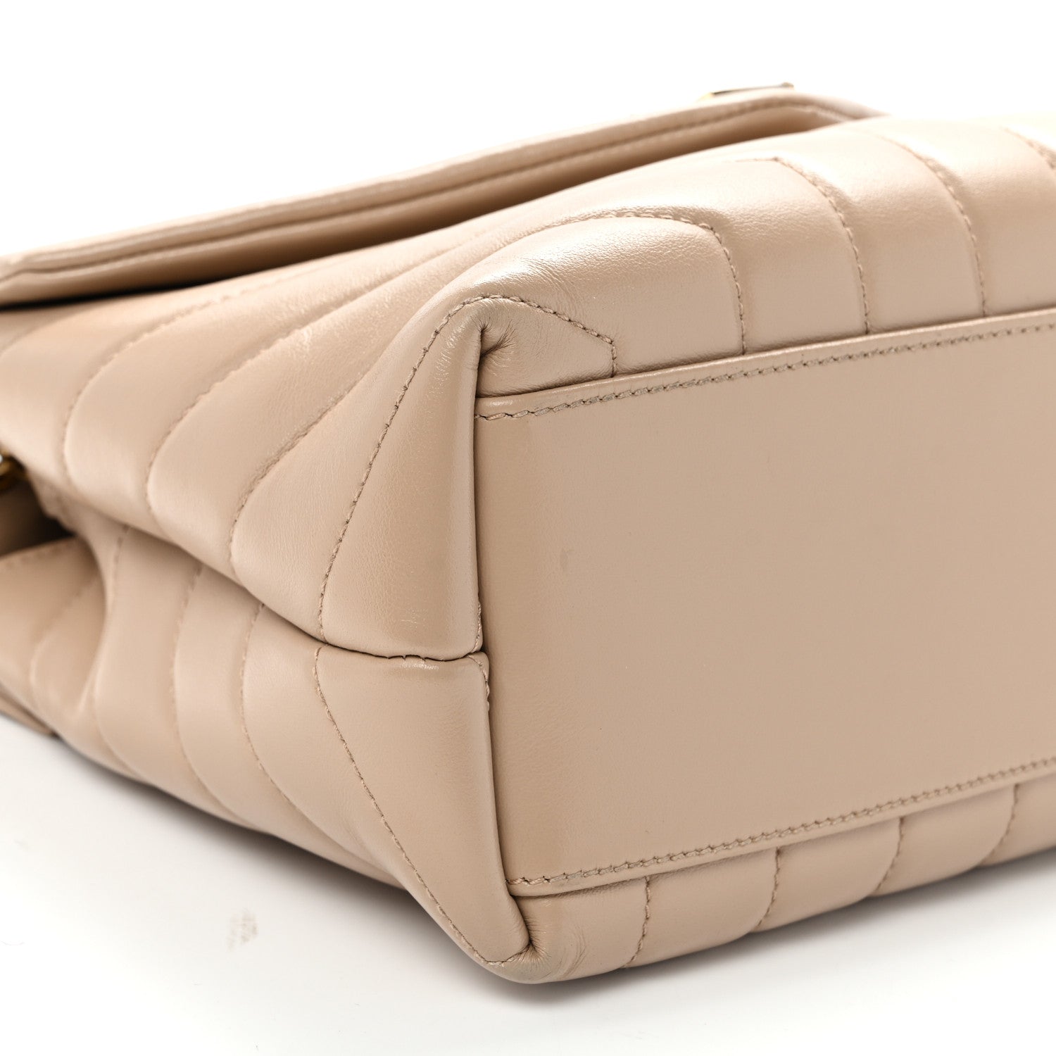 Calfskin Y Quilted Monogram Small Loulou Chain Satchel Dark Beige