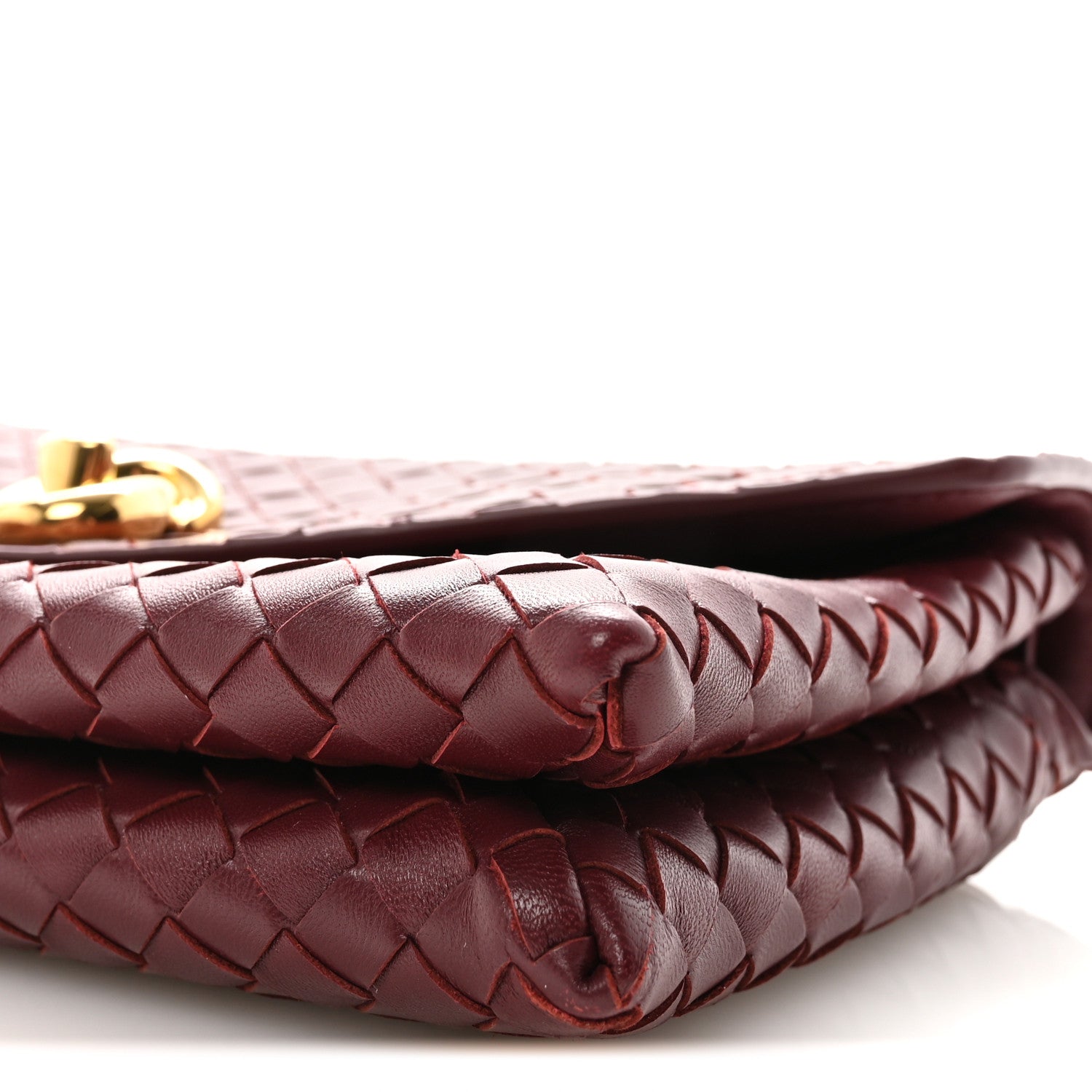 Nappa Intrecciato Knot Lock Top Handle Crossbody Bag Barolo
