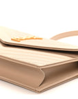 Grain De Poudre Matelasse Chevron Monogram Envelope Chain Wallet Dark Beige